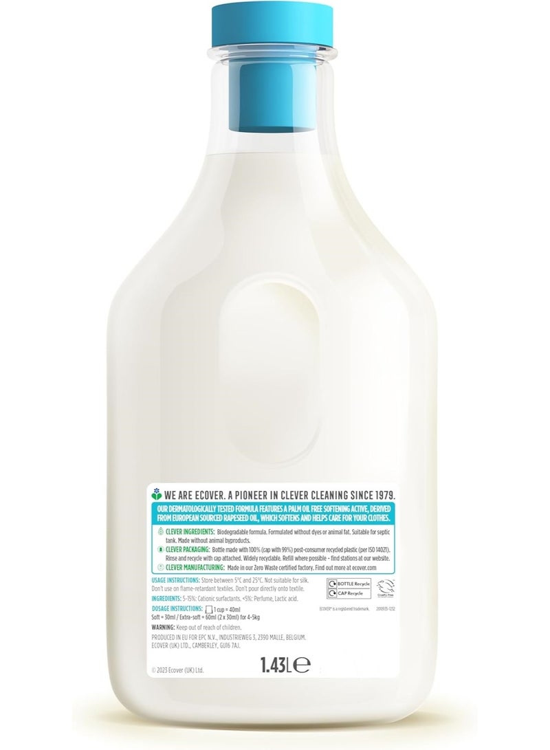 ecover Fabric Softener Fabric Conditioner To Soften Your Clothes Fresh Rose & Bergamot Scent 47 Washes 1.43 Liter - Image 2