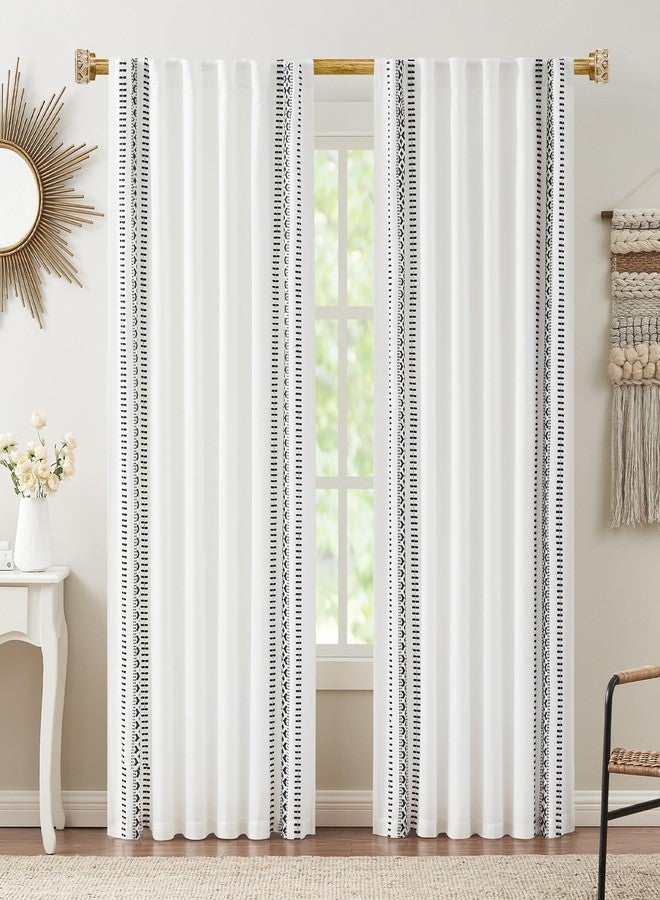 EQURROY Bohemian Wood Curtain Rods for Windows48 to 84 Inch (4-7 ft),1'' Diameter Drapery with Decorative Round Carved Finials,Decorative Adjustable Heavy Duty Curtain Rods Se - Image 3