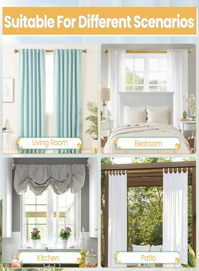 EQURROY Bohemian Wood Curtain Rods for Windows48 to 84 Inch (4-7 ft),1'' Diameter Drapery with Decorative Round Carved Finials,Decorative Adjustable Heavy Duty Curtain Rods Se - Image 5