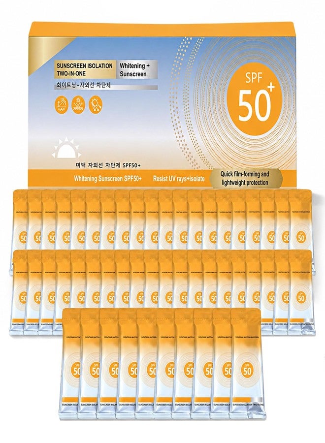 ZARICS 50PCS Mini Sunscreen Bulk, Travel Size Sunscreen SPF 50+, Sunscreen Packets, Bulk Mini Sunscreen for Face & Body, Lightweight, Waterproof & Non-Greasy, Perfect for Thank You Gifts & Beach Must Haves - Image 1