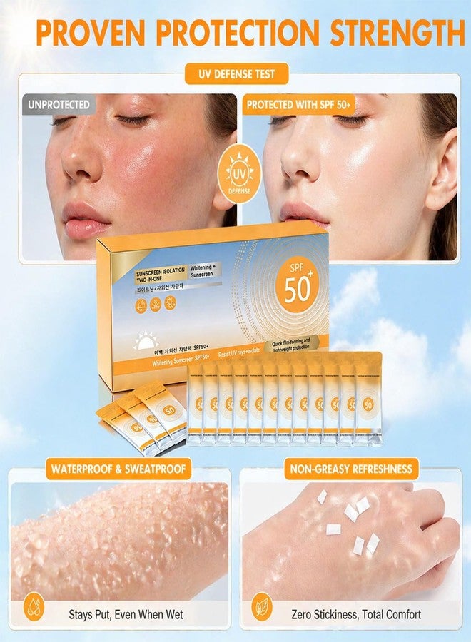 ZARICS 50PCS Mini Sunscreen Bulk, Travel Size Sunscreen SPF 50+, Sunscreen Packets, Bulk Mini Sunscreen for Face & Body, Lightweight, Waterproof & Non-Greasy, Perfect for Thank You Gifts & Beach Must Haves - Image 4