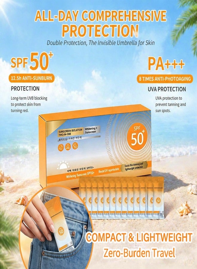 ZARICS 50PCS Mini Sunscreen Bulk, Travel Size Sunscreen SPF 50+, Sunscreen Packets, Bulk Mini Sunscreen for Face & Body, Lightweight, Waterproof & Non-Greasy, Perfect for Thank You Gifts & Beach Must Haves - Image 5