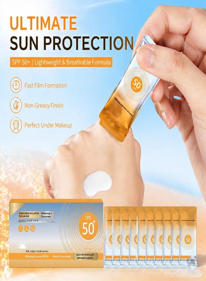ZARICS 50PCS Mini Sunscreen Bulk, Travel Size Sunscreen SPF 50+, Sunscreen Packets, Bulk Mini Sunscreen for Face & Body, Lightweight, Waterproof & Non-Greasy, Perfect for Thank You Gifts & Beach Must Haves - Image 3