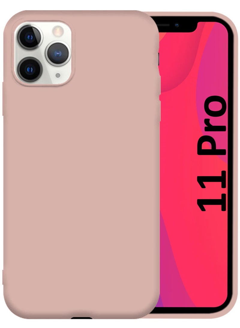 CATANES Soft Silky Silicone Case Cover for Apple iPhone 11 Pro - Full Body Protection - Sand Pink - Image 1