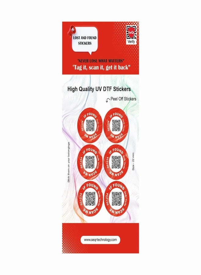SeQr Smart Lost and Found Stickers Multipurpose Waterproof QR Code Labels for Luggage,Travel Bags,School Bags,Bottles,Electronics,Bikes,Helmets,Laptops,& More/Easy Peel & Stick Contactless Return - Image 1