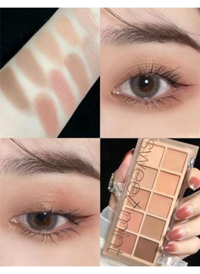 Go Ho 10 Colors Matte Eyeshadow Palette Highly Pigmented Blendable Shades Waterproof CoolWarmtoned 05 - Image 4