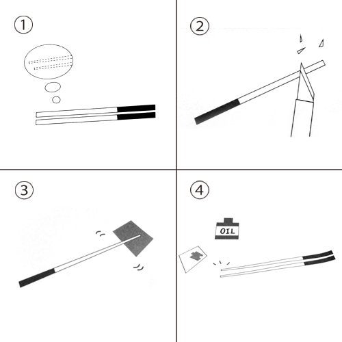 Pencils [Large] SUNAO lab. "pencils" Chopsticks Making Kit (Off While) - Image 3