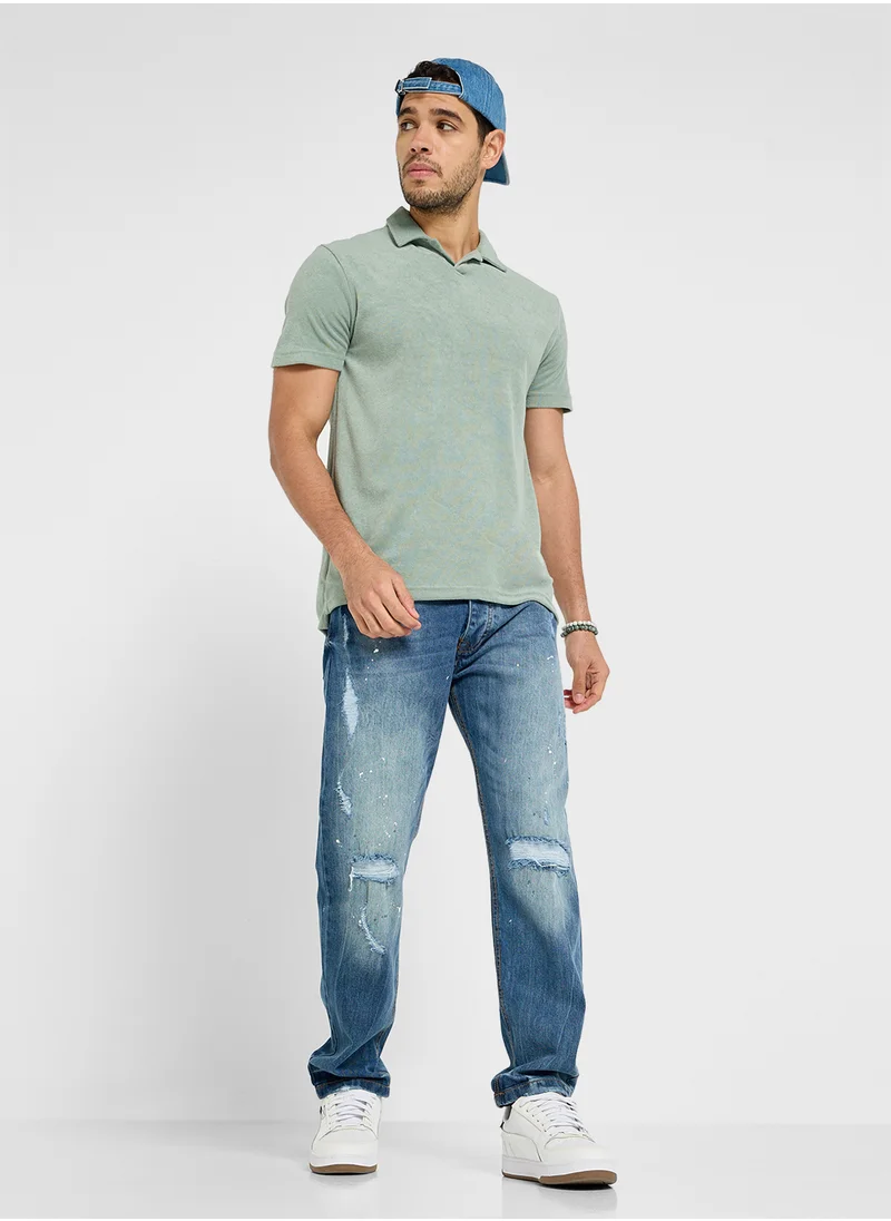 BRAVE SOUL Relaxed Fit Ripped Jeans