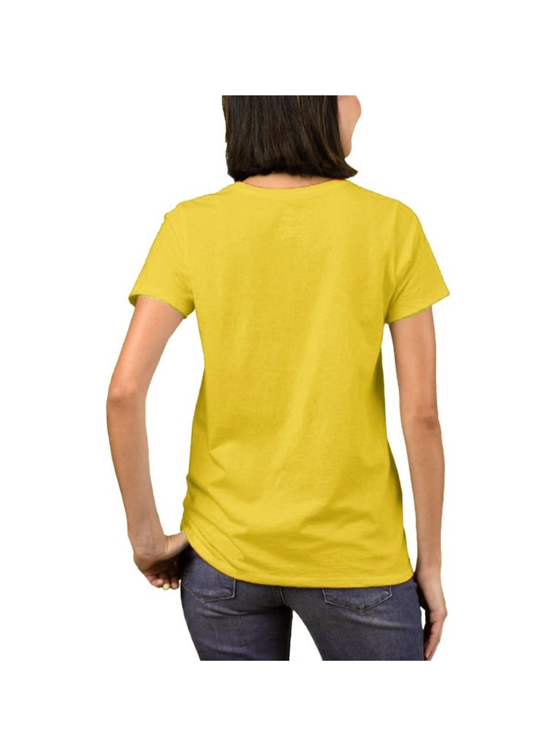 PRINTSHOP4ME - Adult Yellow Smiley Face T-Shirt Unisex Round Neck Short Sleeve Cotton T-Shirt-Soft And Comfortable Tshirt - Image 1