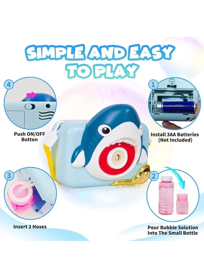 Stem Shark Bubble Blowing Children’s Camera – Music and Lights Toy for Kids 3+ – Style May Vary multicolours - Image 2