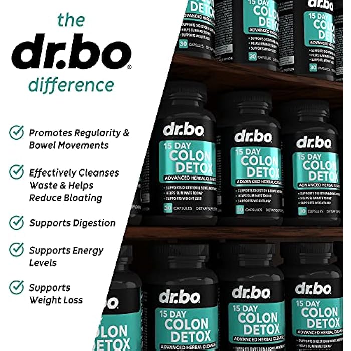 dr.bo Colon Cleanser Detox for Weight Flush - 15 Day Intestinal Cleanse Pills & Probiotic - Fast Natural Laxative for Constipation Relief - Bowel Movement Supplements for Stomach Bloating, Gut Loss Support - Image 3
