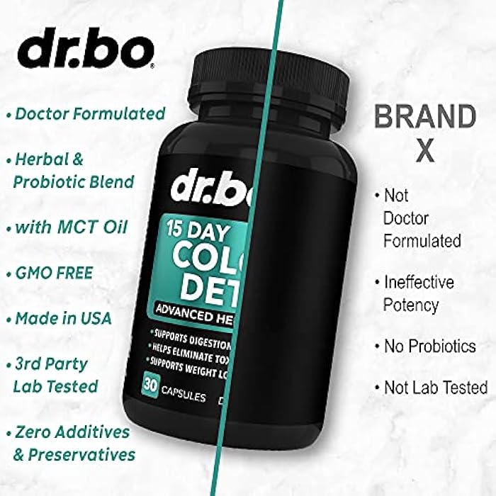dr.bo Colon Cleanser Detox for Weight Flush - 15 Day Intestinal Cleanse Pills & Probiotic - Fast Natural Laxative for Constipation Relief - Bowel Movement Supplements for Stomach Bloating, Gut Loss Support - Image 5