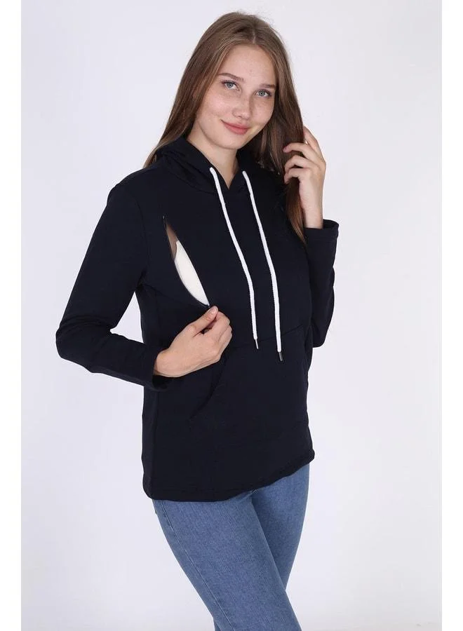 LuvmaBelly 4507 Cotton Side Zipper Maternity Nursing Sweatshirt.