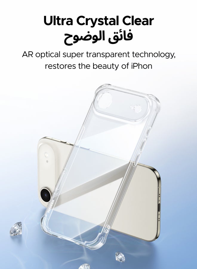 يو جرين جراب وواقيان للشاشة 3 في 1 لهاتف آيفون إير، مزود بأربع وسائد هوائية مدمجة على شكل حرف L، حماية عسكرية، شفاف للغاية، غطاء مقاوم للصدمات لهاتف iPhone، مع واقي شاشة فائق الدقة من قطعتين، جراب نحيف لهاتف إير مقاس 6.5 بوصة - Image 5