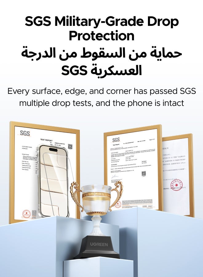 يو جرين جراب وواقيان للشاشة 3 في 1 لهاتف آيفون إير، مزود بأربع وسائد هوائية مدمجة على شكل حرف L، حماية عسكرية، شفاف للغاية، غطاء مقاوم للصدمات لهاتف iPhone، مع واقي شاشة فائق الدقة من قطعتين، جراب نحيف لهاتف إير مقاس 6.5 بوصة - Image 2