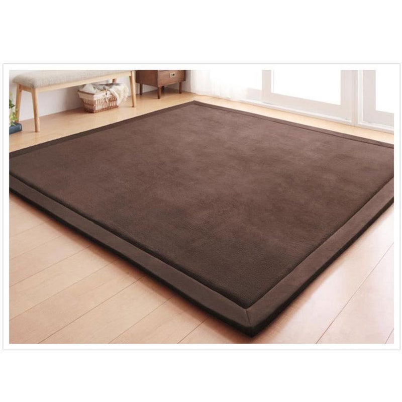 Loartee Coral Velvet Crawling Rug 50x 68 Coffee for Toddler Children Play Area Rug Yoga Mat Exercise Pad Carpet