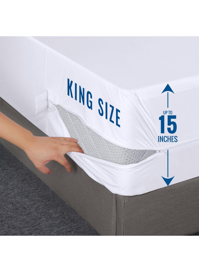 Utopia Bedding Utopia Bedding Zippered Mattress Encasement King - 100% Waterproof and Bed Bug Proof Mattress Protector - Absorbent, Six-Sided Mattress Cover  - Image 2
