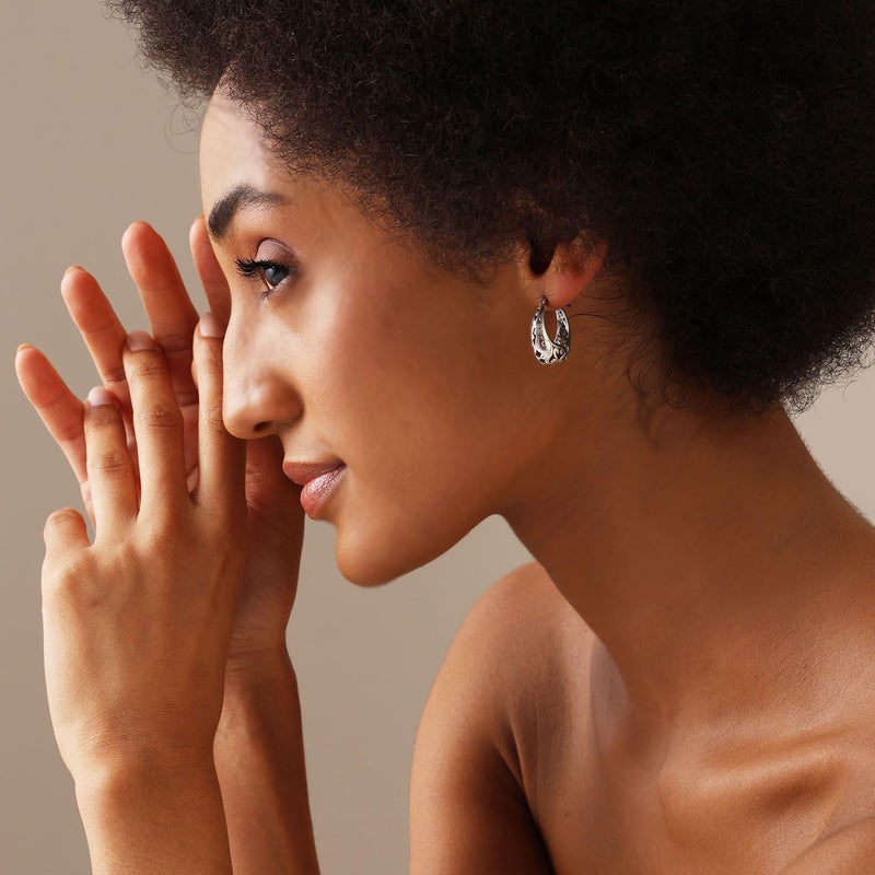 LeCalla 925 Sterling Silver Filigree Hoop Earring Jewelry Small Antique Oxidized Click-Top Filigree Earring Hoops for Women - 25mm - Image 2