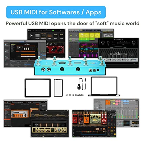 PAINTAUDIO Paint Audio MIDI Captain Foot Controller Multi-Effects Keyboards Synthesizer USB-MIDI musical software Bias with Time Engine Function Support all PC/CC/Note commander 10 Foot Switches (Blue) - Image 3
