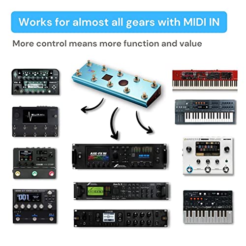 PAINTAUDIO Paint Audio MIDI Captain Foot Controller Multi-Effects Keyboards Synthesizer USB-MIDI musical software Bias with Time Engine Function Support all PC/CC/Note commander 10 Foot Switches (Blue) - Image 2