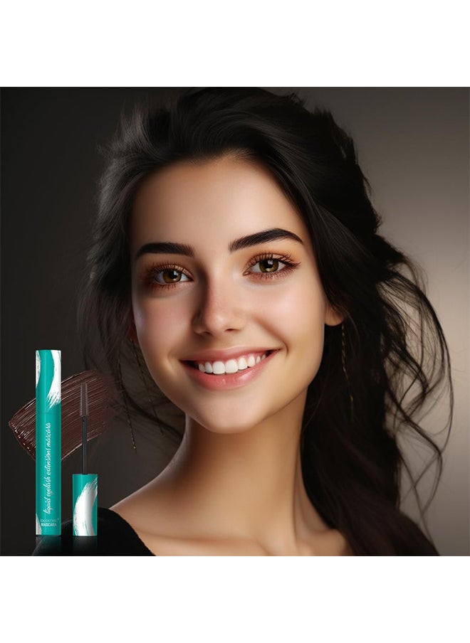 Mascara Liquid Lash Extensions, Lengthening And Volumizing False Eyelashes Effect Mascara, Long-Lasting And Lash-Doubling Formula, Waterproof And Smudge-Proof Mascara (Brown)