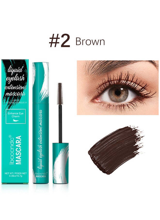 ibcccndc Mascara Liquid Lash Extensions, Lengthening And Volumizing False Eyelashes Effect Mascara, Long-Lasting And Lash-Doubling Formula, Waterproof And Smudge-Proof Mascara (Brown)  - Image 2