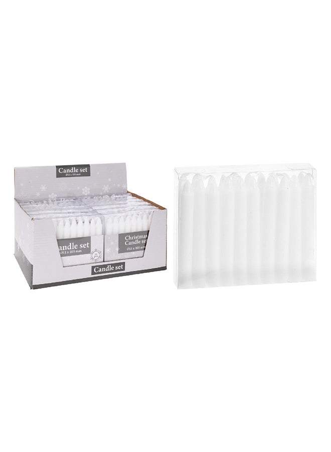Koopman Christmas  Candle Set of 20 White