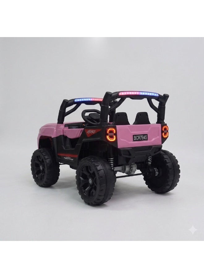 StarKids Electric car for children with a police alarm, powerful 12V battery, dual motor system, rocking function, Bluetooth technology, and full remote control. - Image 3