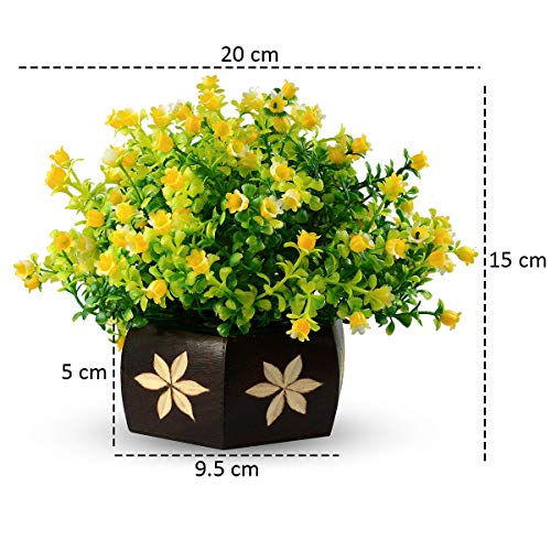 Crystu Artificial Bonsai Plant with Pot (Multicolour, 1 Piece) - Image 4