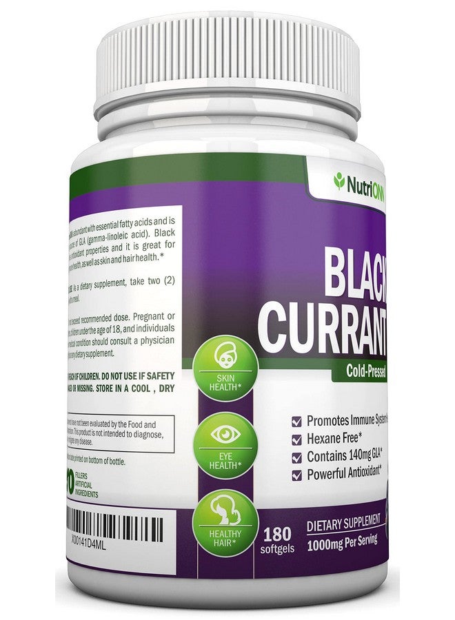 NutriONN Black Currant Oil - 1000 Mg - 180 Softgels - Cold-Pressed Pure Black Currant Seed Oil - Hexane Free - 140mg GLA Per Serving - Regulates Hormonal Balance - Great for Immune System, Hair and Skin - Image 4
