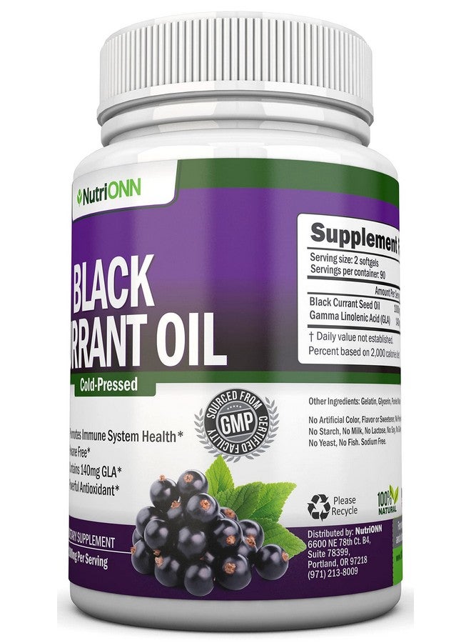 NutriONN Black Currant Oil - 1000 Mg - 180 Softgels - Cold-Pressed Pure Black Currant Seed Oil - Hexane Free - 140mg GLA Per Serving - Regulates Hormonal Balance - Great for Immune System, Hair and Skin - Image 5