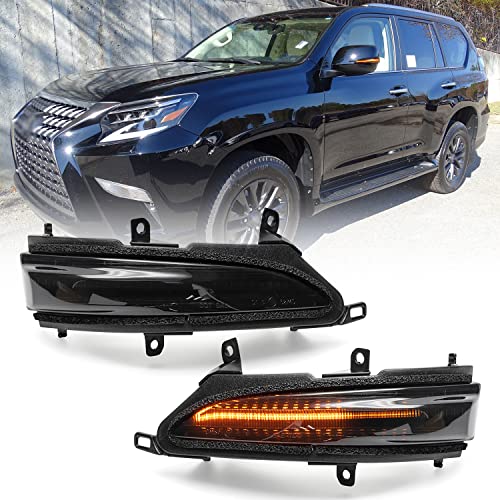 NSLUMO Sequential LED Side Mirror Marker Lights Compatible w/Lex'us GX460 LX570 2010-2021 Towing Mirror Turn Signal Indicator Lamp Assembly Smoked Lens - Image 1