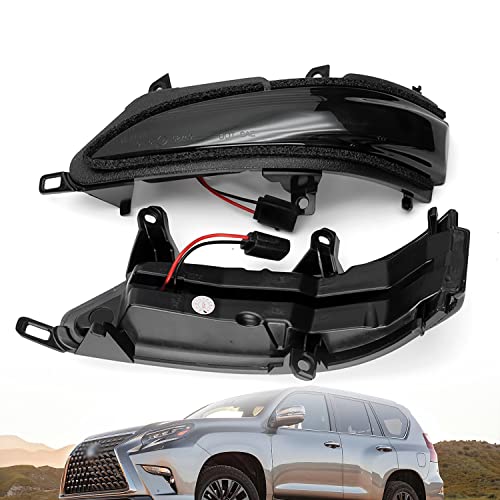 NSLUMO Sequential LED Side Mirror Marker Lights Compatible w/Lex'us GX460 LX570 2010-2021 Towing Mirror Turn Signal Indicator Lamp Assembly Smoked Lens - Image 5