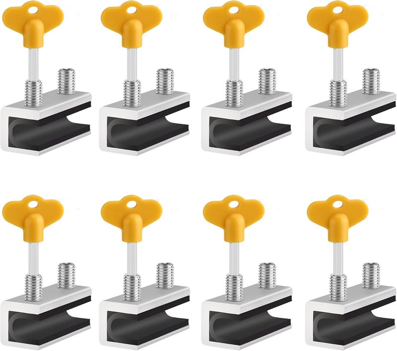 PENMAMA Window Locks, 8 Sets Sliding Security Window Lock with Key for Vertical & Horizontal Sliding Windows & Sliding Doors, Adjustable Window Locks Security Window Stoppers for Patio Bedroom Home and Office - Image 1