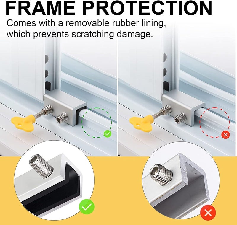 PENMAMA Window Locks, 8 Sets Sliding Security Window Lock with Key for Vertical & Horizontal Sliding Windows & Sliding Doors, Adjustable Window Locks Security Window Stoppers for Patio Bedroom Home and Office - Image 5