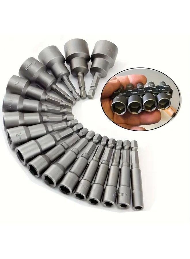 9 Pcs Magnetic Hex Socket Screwdriver Set 5 13mm Size 3 03x2 09 Inch - Image 2