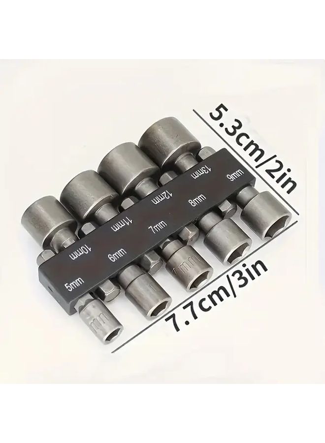9 Pcs Magnetic Hex Socket Screwdriver Set 5 13mm Size 3 03x2 09 Inch - Image 3