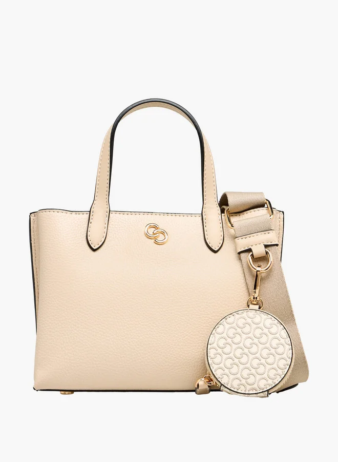 Celeste Textured Tote Bag with Detachable Strap and Button Closure