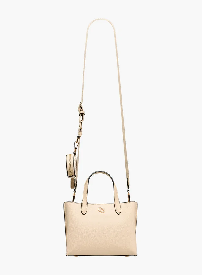 Celeste Textured Tote Bag with Detachable Strap and Button Closure