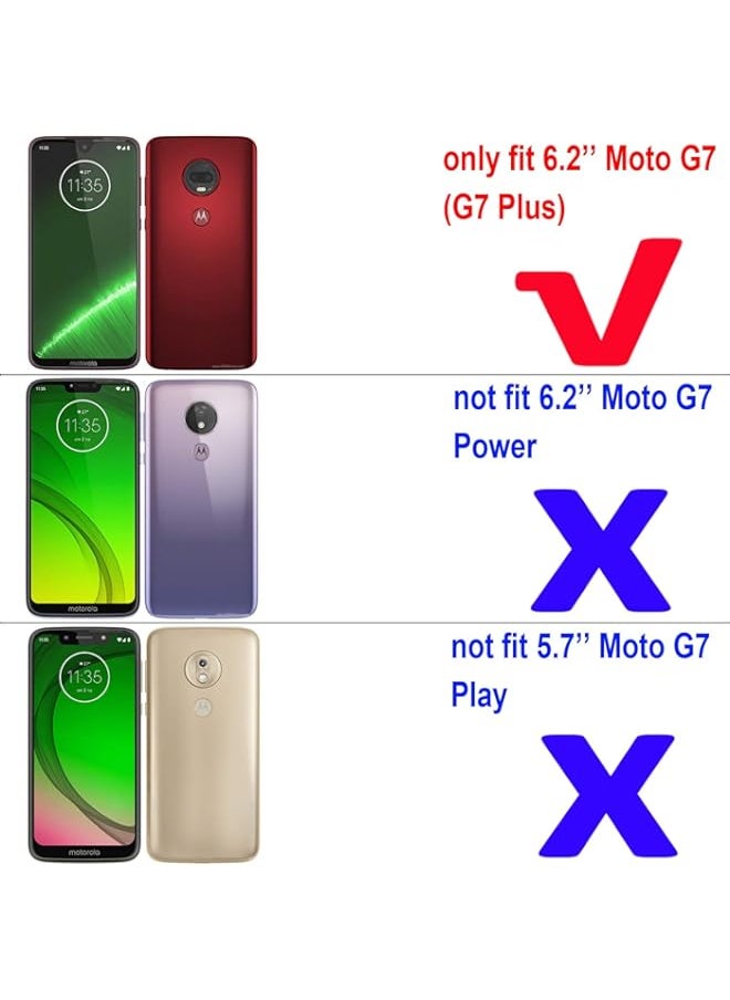 BGM - Compatible with Moto G7, Moto G7+ Case, Metal Ring Grip Kickstand Shockproof Hard Bumper Shell (Works with Magnetic Car Mount) Dual Layer Rugged Cover for Motorola Moto G7, Moto G7 Plus (Black) - Image 1