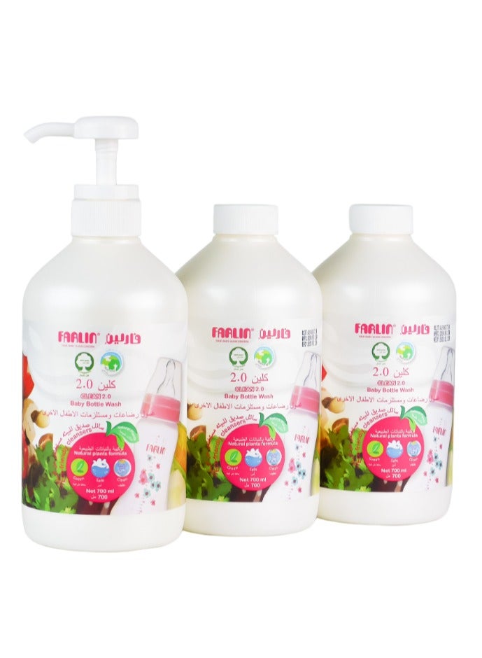 FARLIN Eco Friendly Clean 2.0 Baby Bottle Wash Liquid - 700ml - 5+1 - Image 2