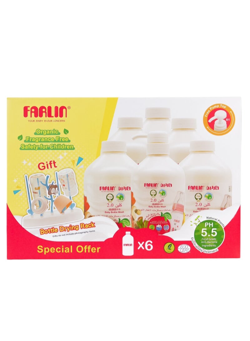 FARLIN Eco Friendly Clean 2.0 Baby Bottle Wash Liquid - 700ml - 5+1 - Image 1