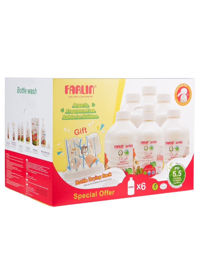 FARLIN Eco Friendly Clean 2.0 Baby Bottle Wash Liquid - 700ml - 5+1 - Image 3
