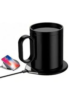 Coffee Cup Warmer Set for Desktop - 350ml Smart USB Coffee Cup Warmer Wireless Charger (Qi standard up to 10W) for Apple and Android