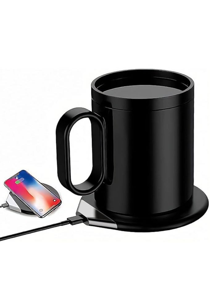 Generic - Coffee Cup Warmer Set for Desktop - 350ml Smart USB Coffee Cup Warmer Wireless Charger (Qi standard up to 10W) for Apple and Android - Image 1