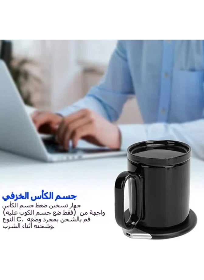 Generic - Coffee Cup Warmer Set for Desktop - 350ml Smart USB Coffee Cup Warmer Wireless Charger (Qi standard up to 10W) for Apple and Android - Image 1