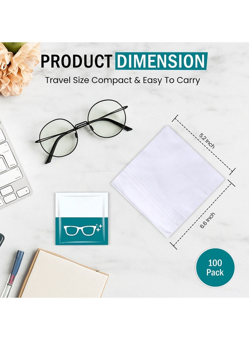 Lens Cleaning Wipes - 100 Pack Pre-Moistened Anti-Fog Eyeglass Wipes and screen cleaner| Individually Wrapped, Streak-Free, Safe for Glasses, Camera Lenses, Phones, Screens & Sunglasses - Image 5