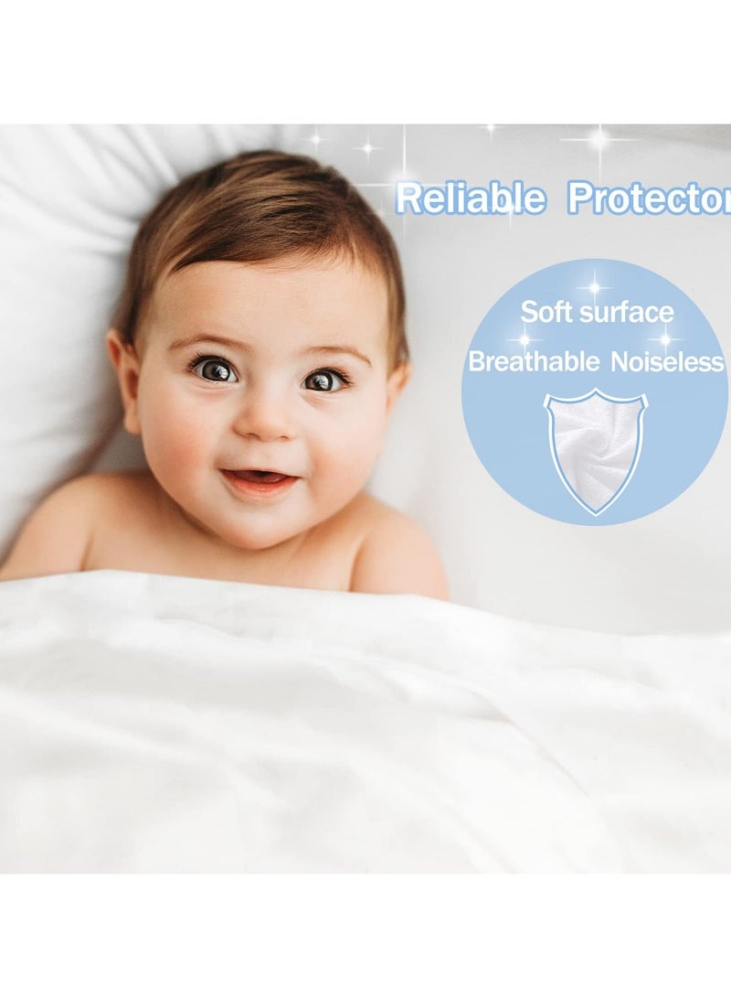 2 Pack 100% Waterproof Mattress Pad Protector,Breathable Quilted Mattress Cover,Breathable Mattress Protector,Soft Breathable Mattress Pad Cover,Dust Proof Mattress Protector (White-180cm*220cm) - Image 2