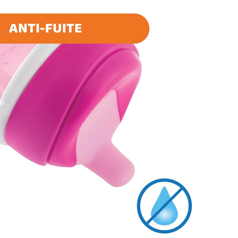 Chicco Baby Training Sippy Cup for 6+ months, 200ml | Semi Soft Bite-Resistant Spout | Spill Proof | Easy Grip | BPA Free Material (Pink) - Image 5