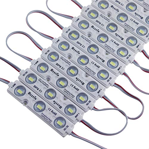 Rextin Super Bright 200pcs 3 LED Module White 5630 5730 SMD 40-45LM Per led Waterproof Decorative Light for Letter Sign Advertising Signs with Tape Adhesive Backside - Image 1
